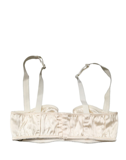 Dolce & Gabbana Off White Semi-Pad Underwire Balconette Bra Underwear
