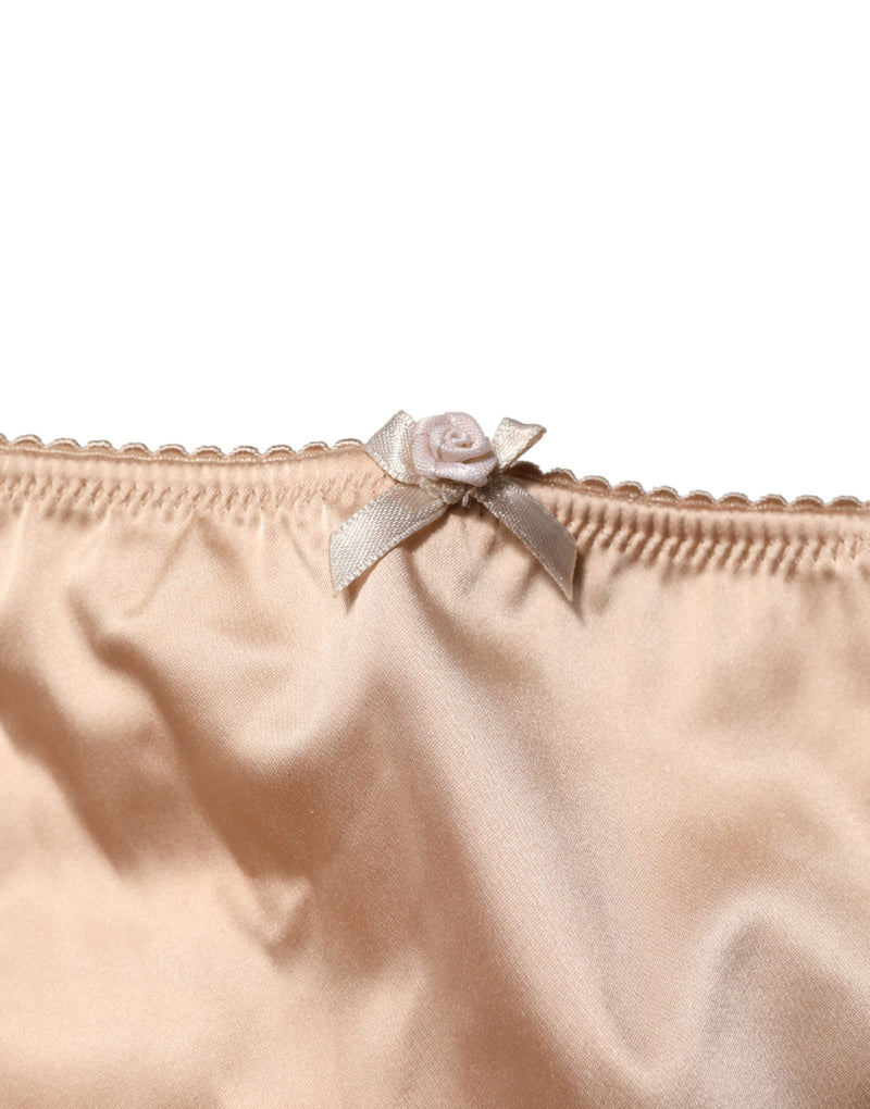 Dolce & Gabbana Beige Silk Blend High Waist Girdle Panty