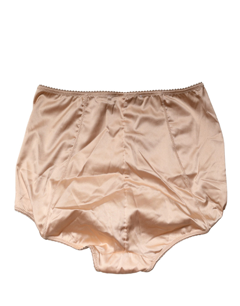 Dolce & Gabbana Beige Silk Blend High Waist Girdle Panty