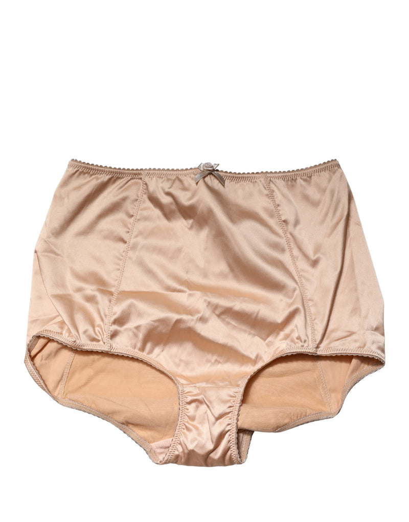 Dolce & Gabbana Beige Silk Blend High Waist Girdle Panty