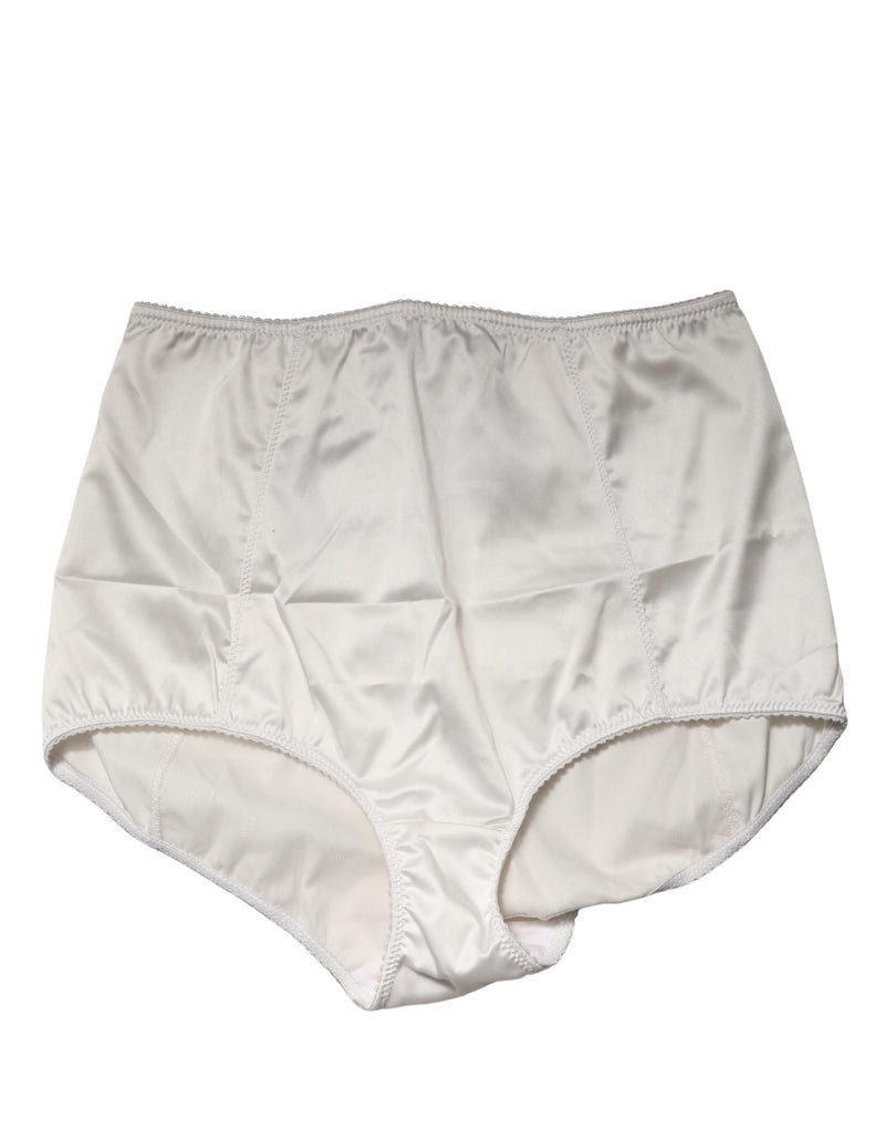 Dolce & Gabbana White Silk Blend High Waist Girdle Panty