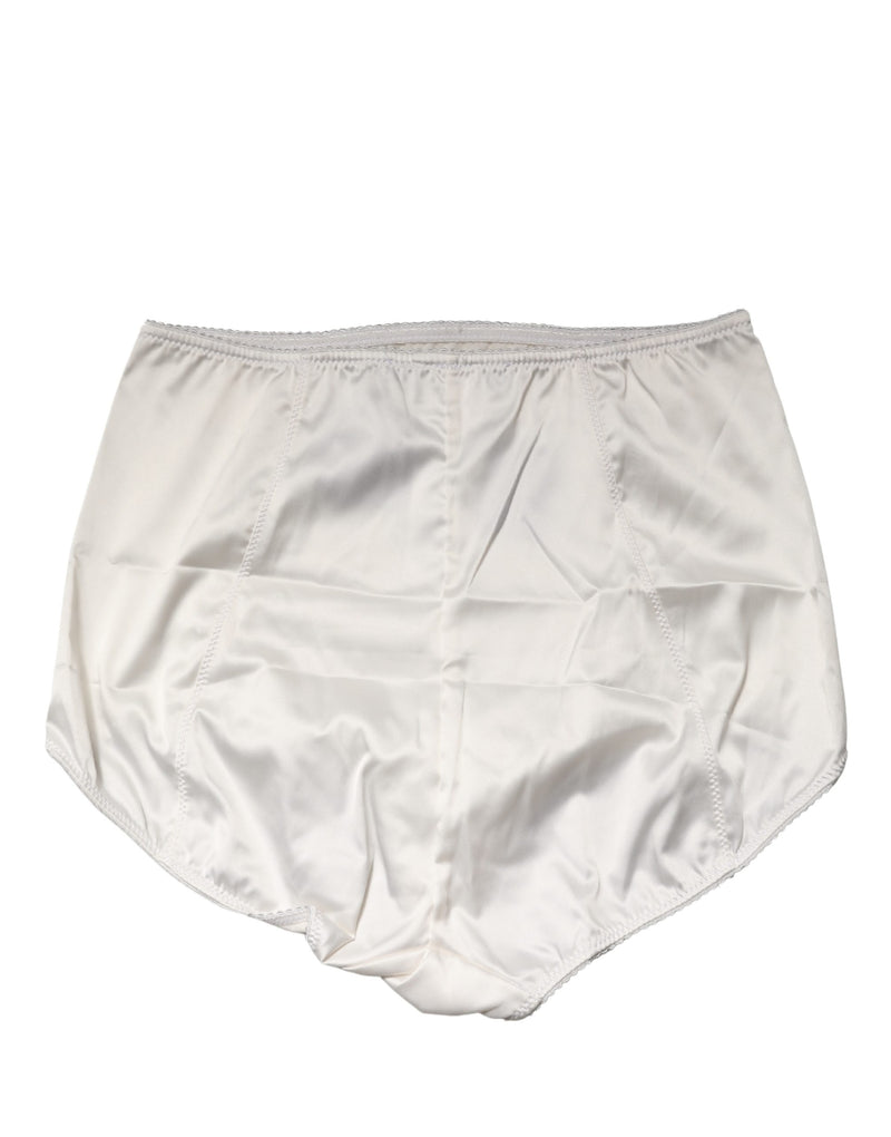 Dolce & Gabbana White Silk Blend High Waist Girdle Panty