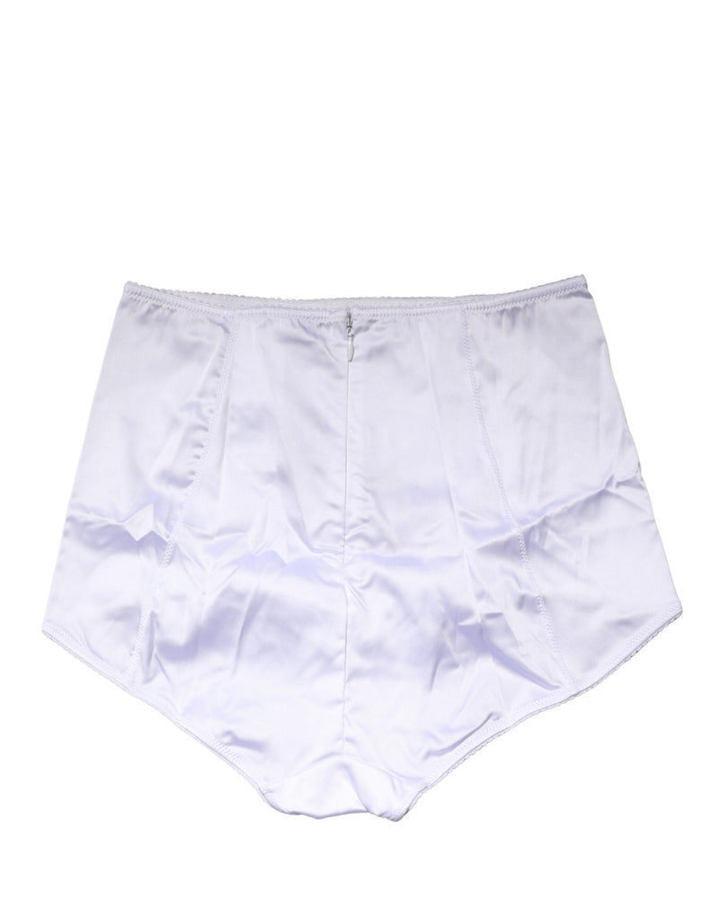 Dolce & Gabbana White Silk Blend High Waist Girdle Panty