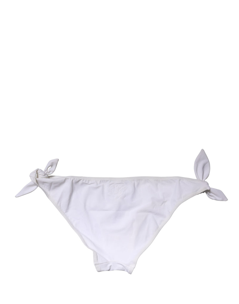Dolce & Gabbana White Side-Tie Bikini Bottom