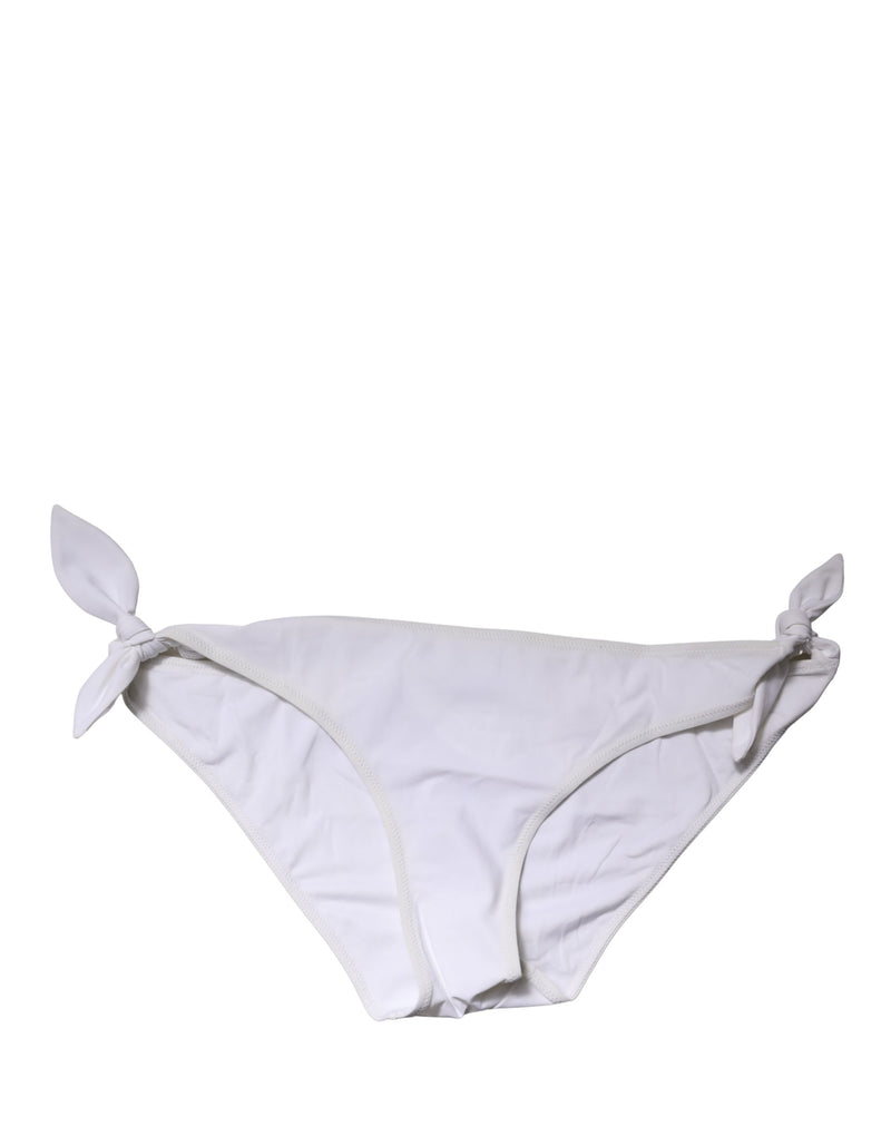 Dolce & Gabbana White Side-Tie Bikini Bottom