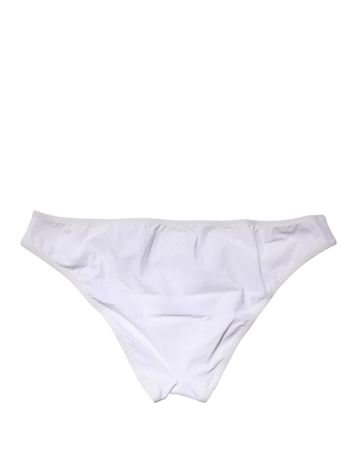 Dolce & Gabbana White Nylon Stretch Mid Waist Brief Panty