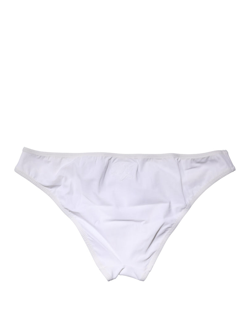 Dolce & Gabbana White Nylon Stretch Mid Waist Brief Panty