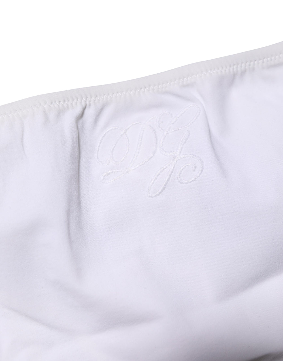 Dolce & Gabbana White Nylon Stretch Mid Waist Brief Panty