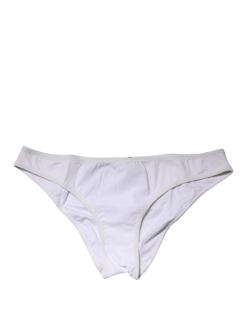 Dolce & Gabbana White Nylon Stretch Mid Waist Brief Panty