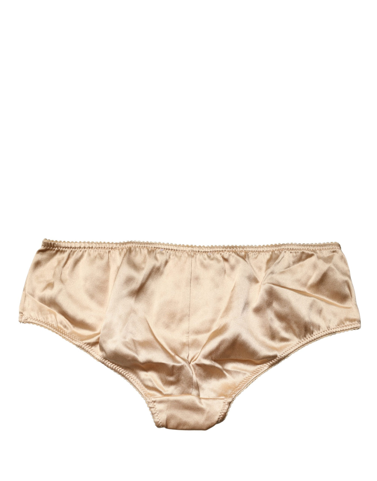 Dolce & Gabbana Beige Silk Stretch Mid Waist Brief Panty