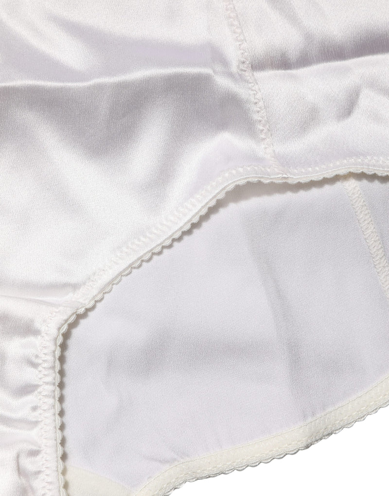 Dolce & Gabbana White Silk Blend High Waist Girdle Panty