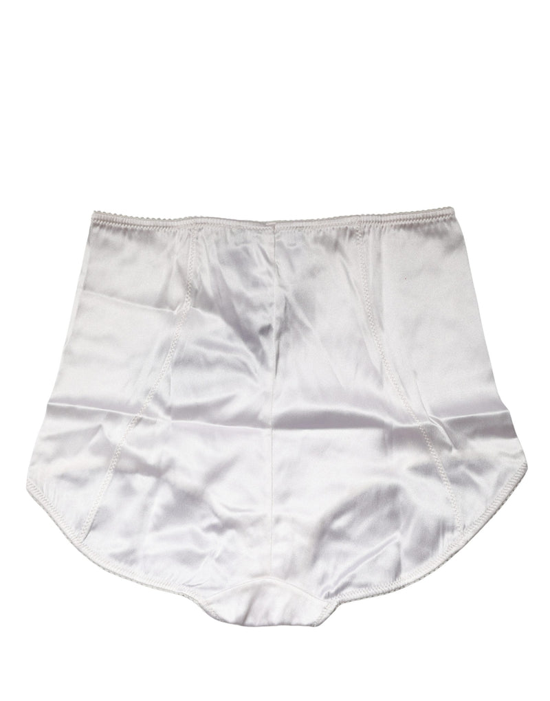 Dolce & Gabbana White Silk Blend High Waist Girdle Panty