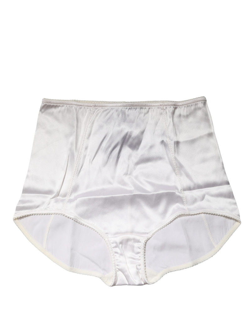 Dolce & Gabbana White Silk Blend High Waist Girdle Panty