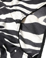 Dolce & Gabbana Black White Zebra High Waist Girdle Panty
