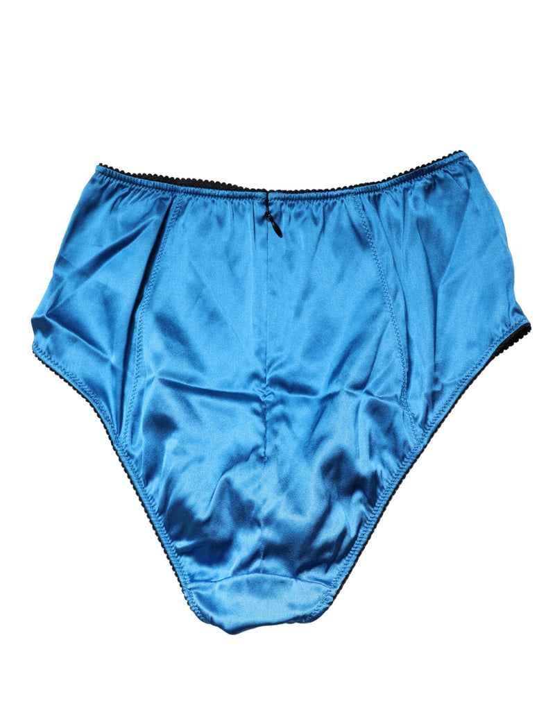 Dolce & Gabbana Blue High Waist Girdle Panty Underwear