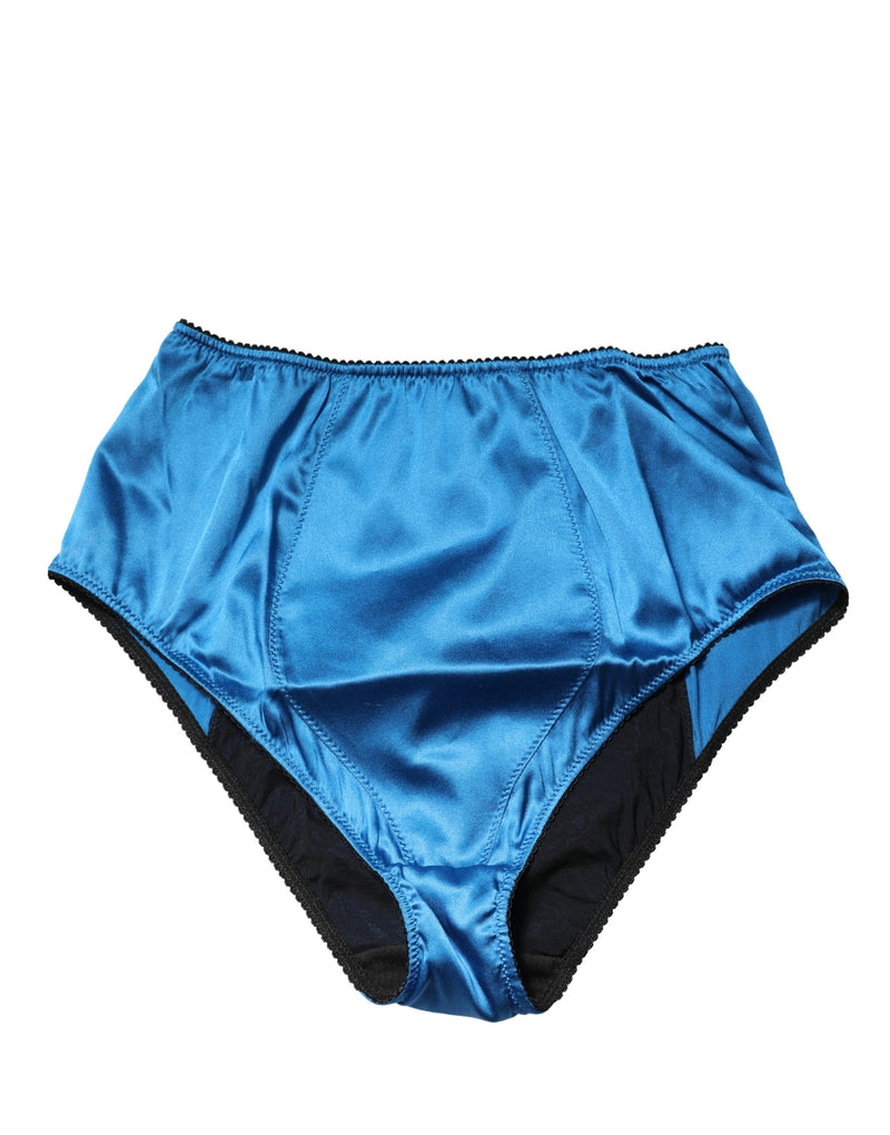 Dolce & Gabbana Blue High Waist Girdle Panty Underwear