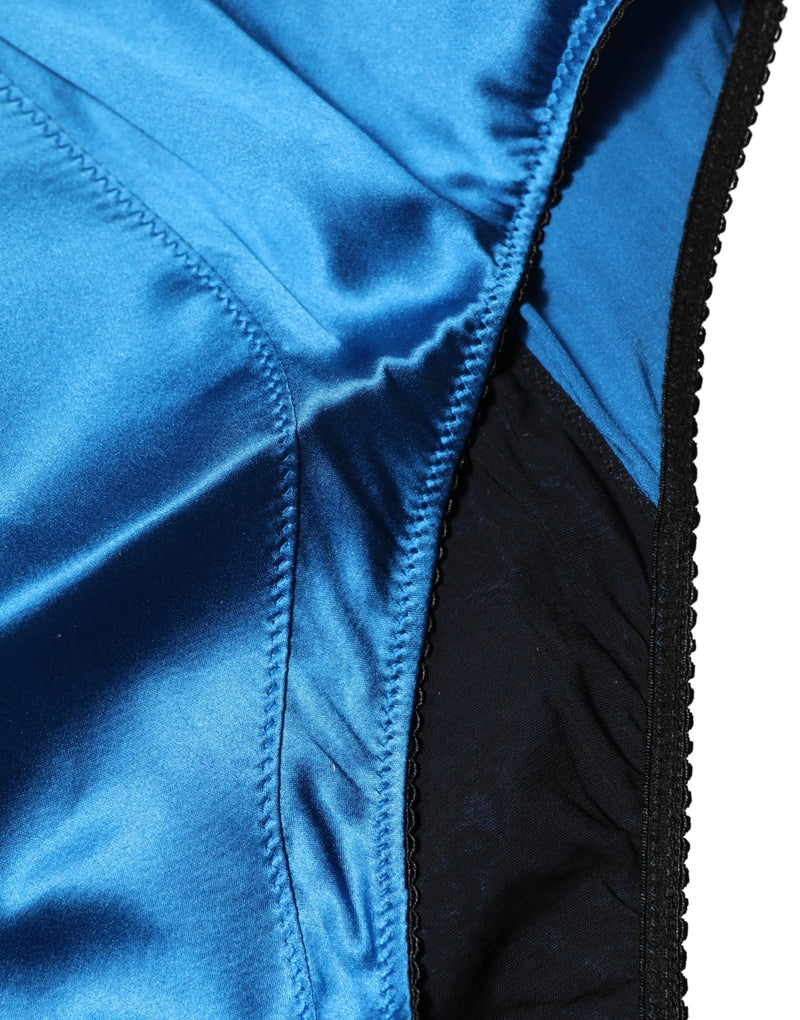 Dolce & Gabbana Blue High Waist Girdle Panty Underwear