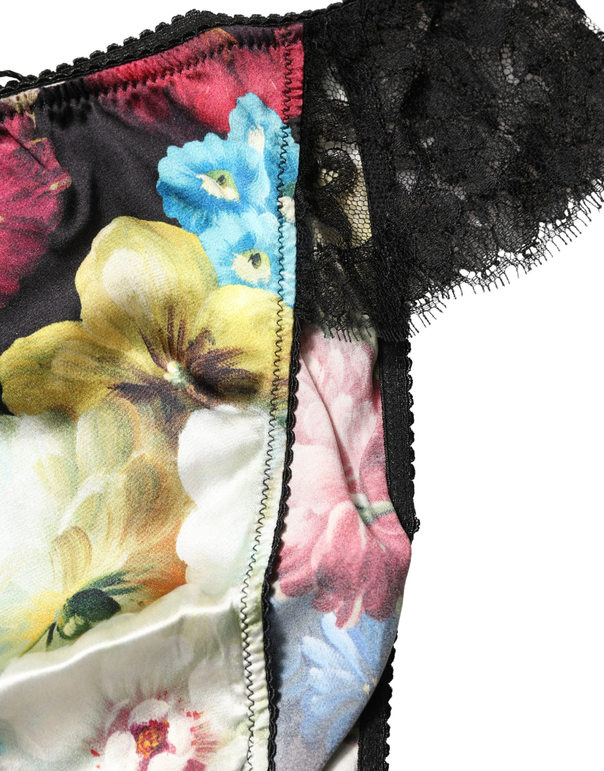 Dolce & Gabbana Black Floral Lace Mid Waist Brief Panty