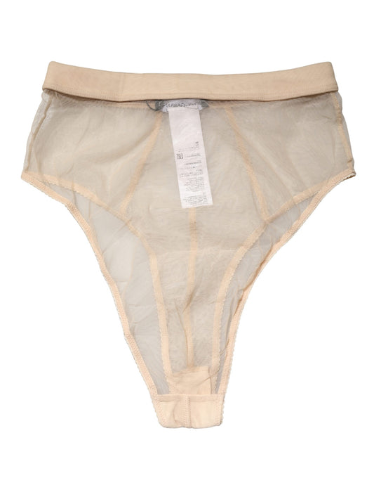 Dolce & Gabbana Beige Silk Blend High Waist Brief Panty