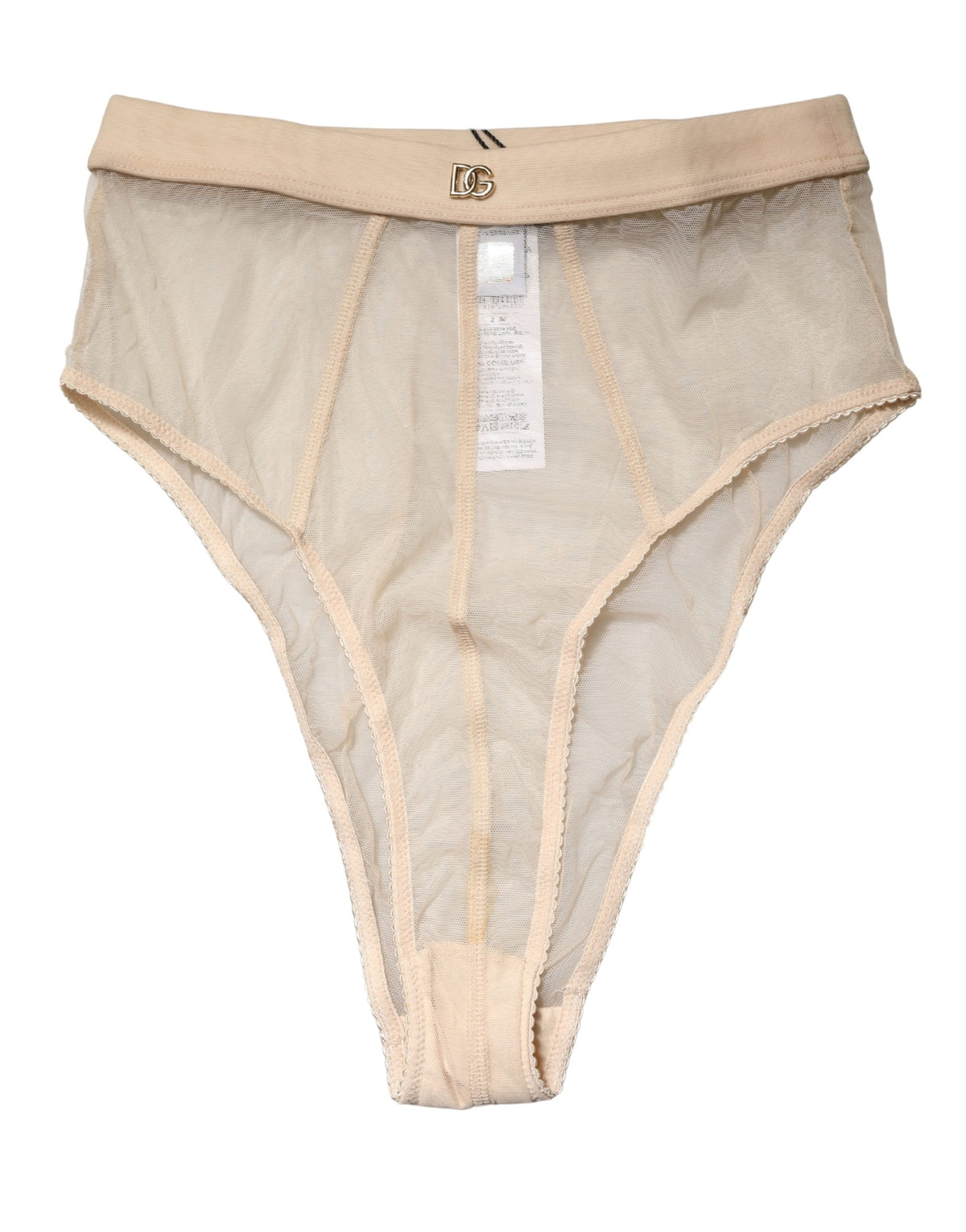 Dolce & Gabbana Beige Silk Blend High Waist Brief Panty