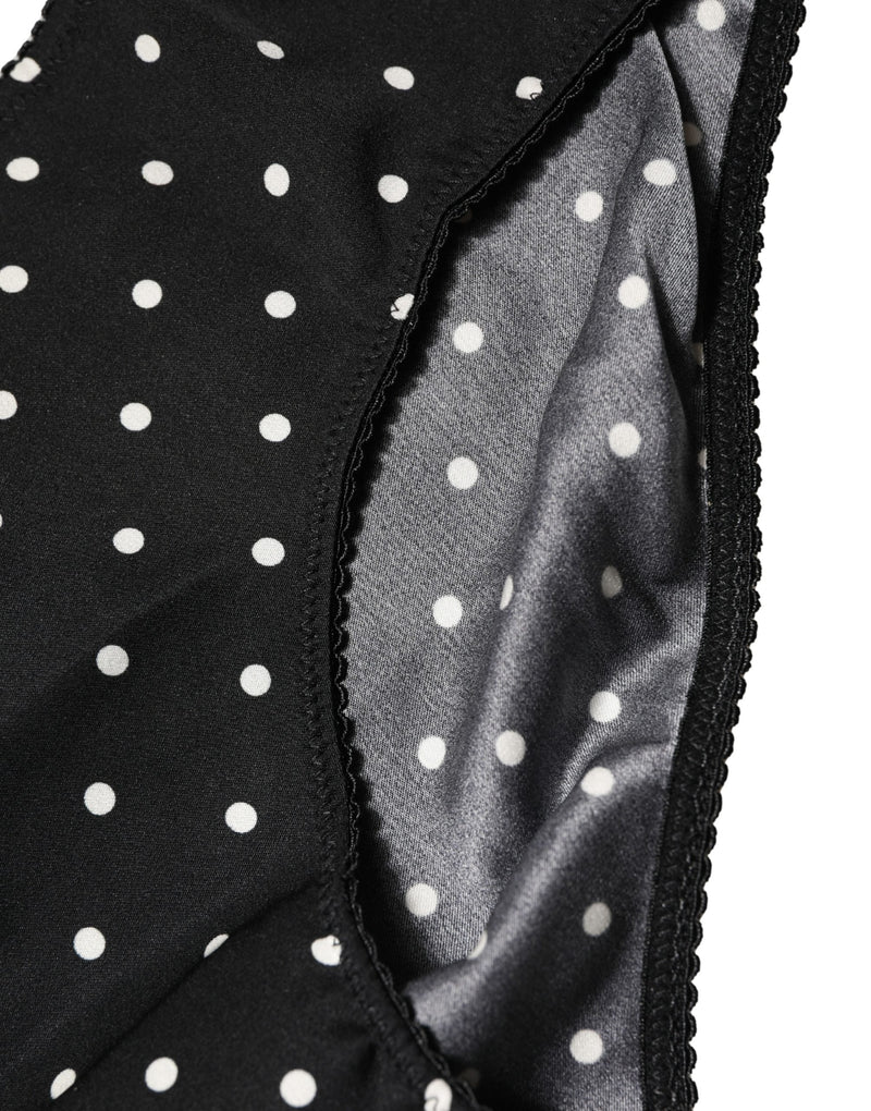 Dolce & Gabbana Black Polka Dots Mid Waist Brief Panty Underwear