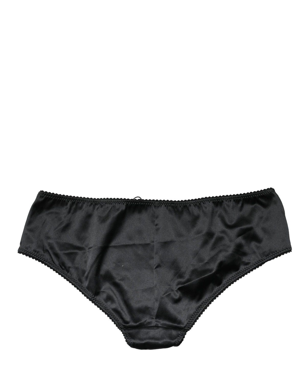 Dolce & Gabbana Black Silk Stretch Mid Waist Brief Panty