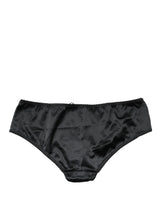 Dolce & Gabbana Black Silk Stretch Mid Waist Brief Panty