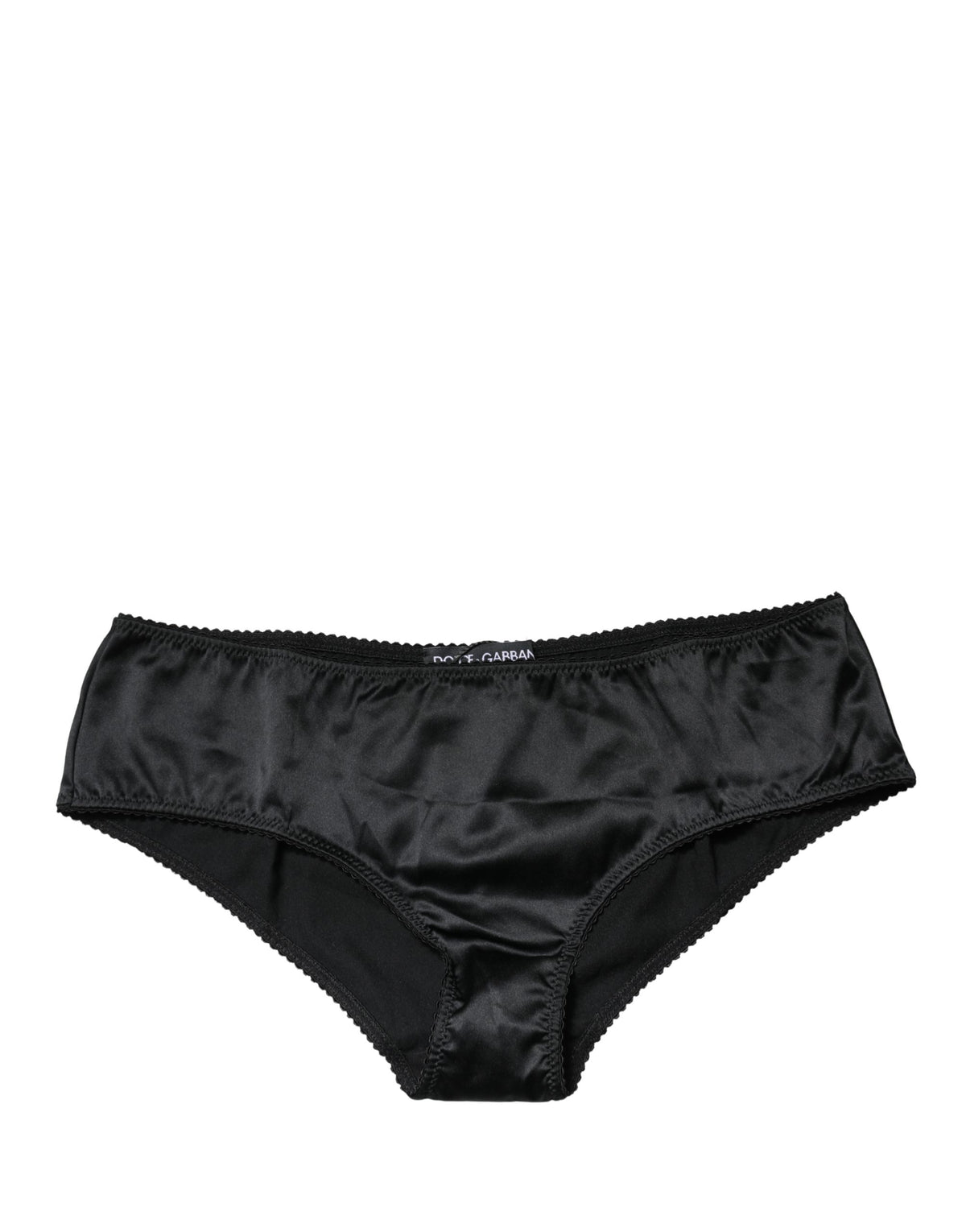 Dolce & Gabbana Black Silk Stretch Mid Waist Brief Panty