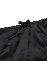 Dolce & Gabbana Black Silk Stretch Mid Waist Brief Panty