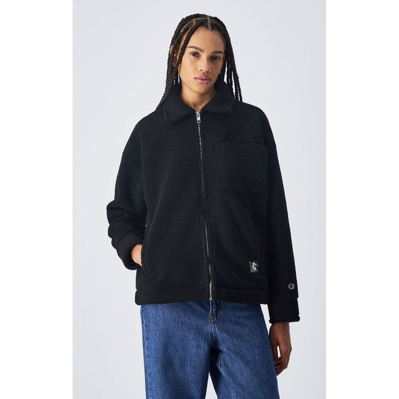 Champion Black Polyester Full-Length Jacket for Women