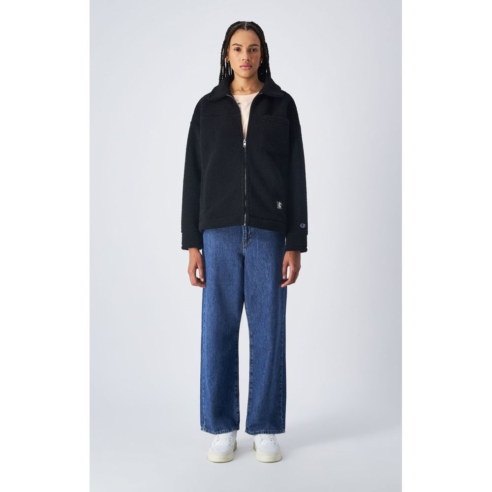 Champion Black Polyester Full-Length Jacket for Women