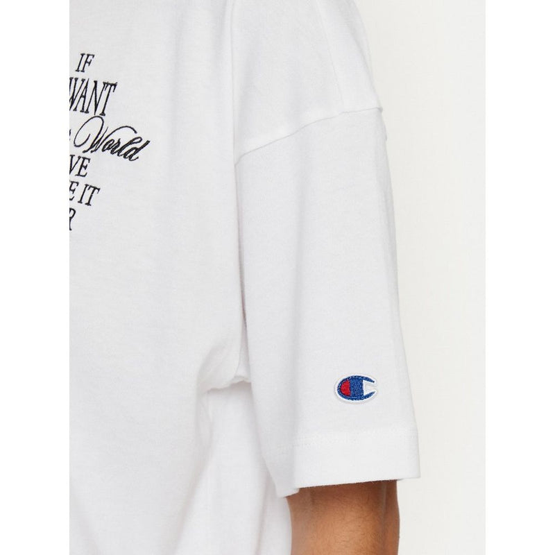 Champion White Cotton T-Shirt for Women - XS