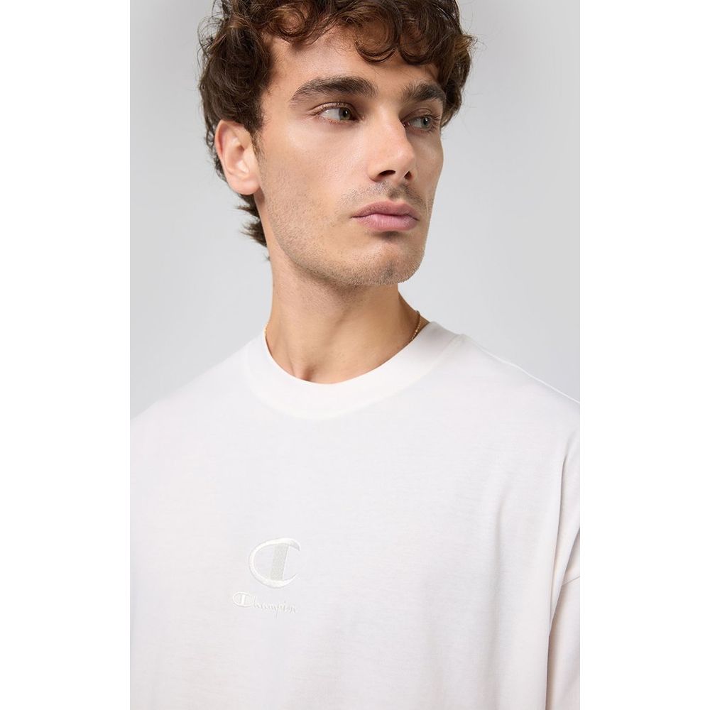 Champion White Cotton T-Shirt - Comfortable and Stylish