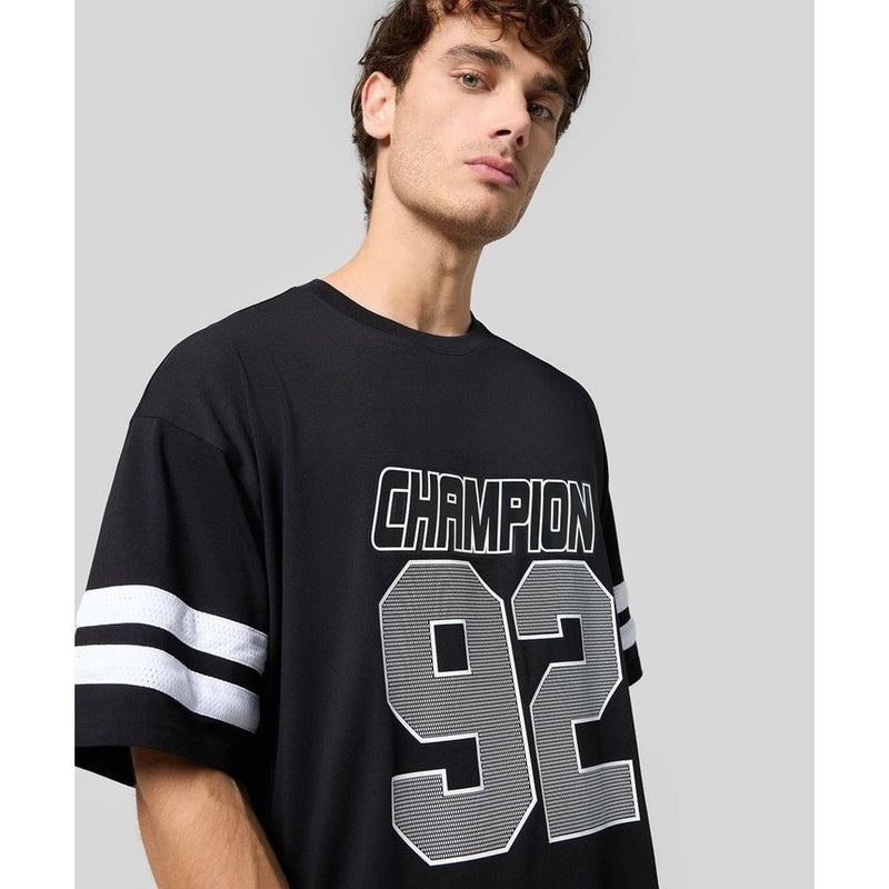 Champion Black Cotton T-Shirt for Men