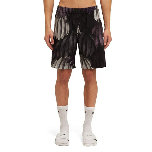 MSGM Purple Cotton Bermuda Shorts for Men