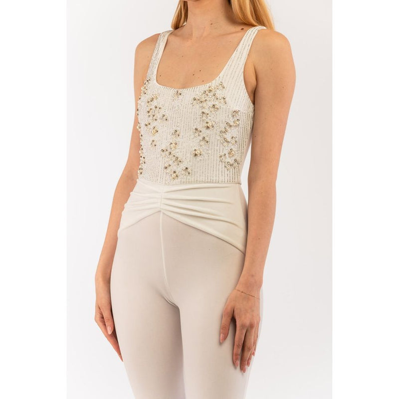 Elisabetta Franchi Avorio Jumpsuit en Polyester