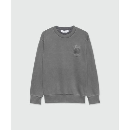 MSGM Gray Cotton Sweatshirt