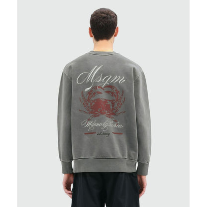 MSGM Gray Cotton Sweatshirt
