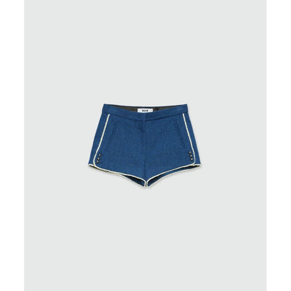 MSGM Blue Cotton Bermuda Shorts