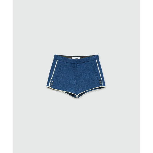 MSGM Blue Cotton Bermuda Shorts for Men