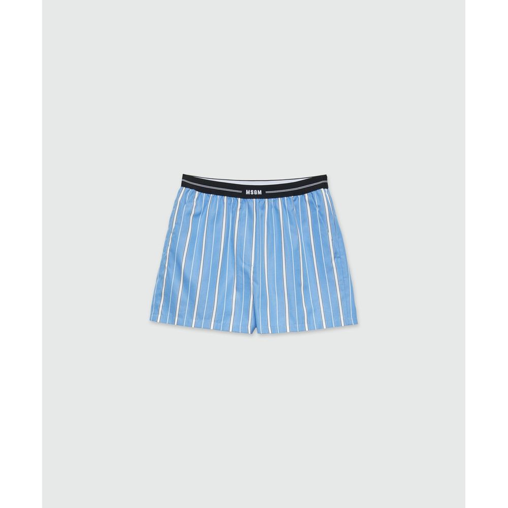 MSGM Blue Cotton Bermuda Shorts