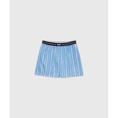 MSGM Blue Cotton Bermuda Shorts