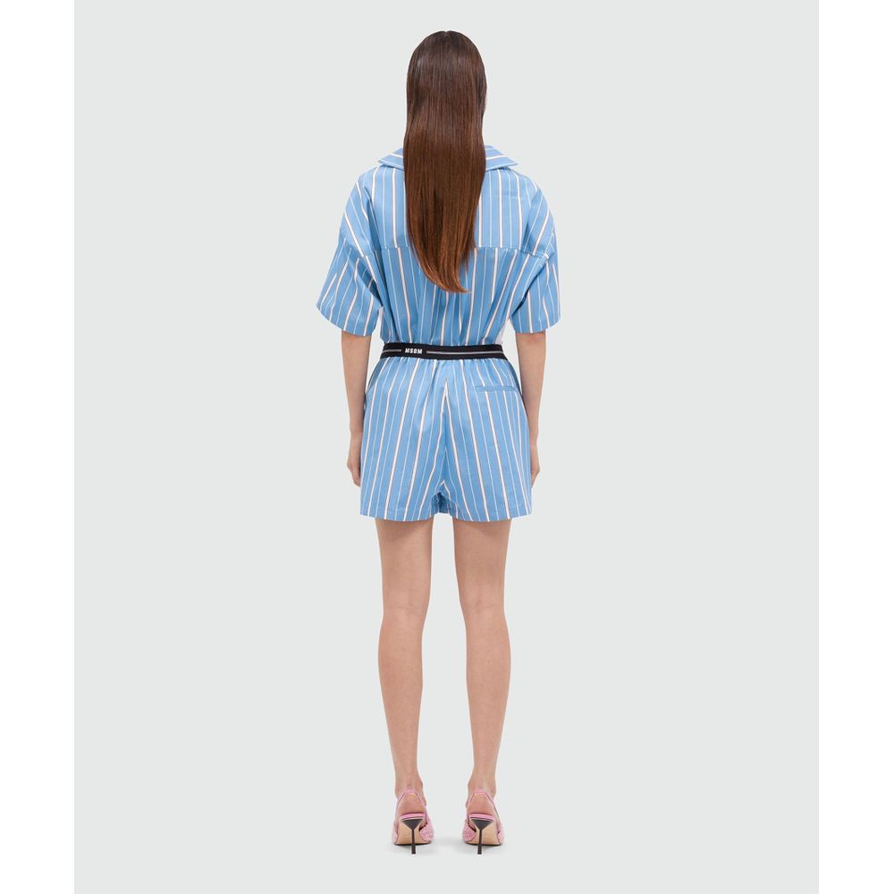 MSGM Blue Cotton Bermuda Shorts