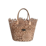 Baldinini Trend Brown PU Women Handbag - Elegant Floral Design