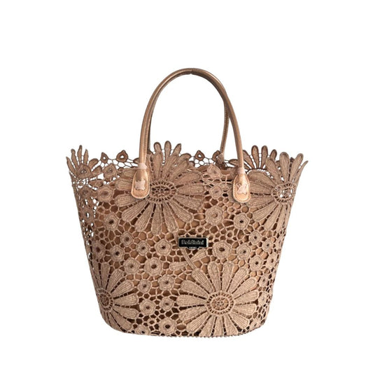 Baldinini Trend Brown PU Women Handbag - Elegant Floral Design