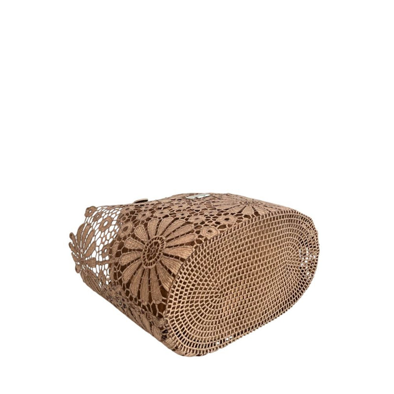 Baldinini Trend Brown PU Women Handbag - Elegant Floral Design