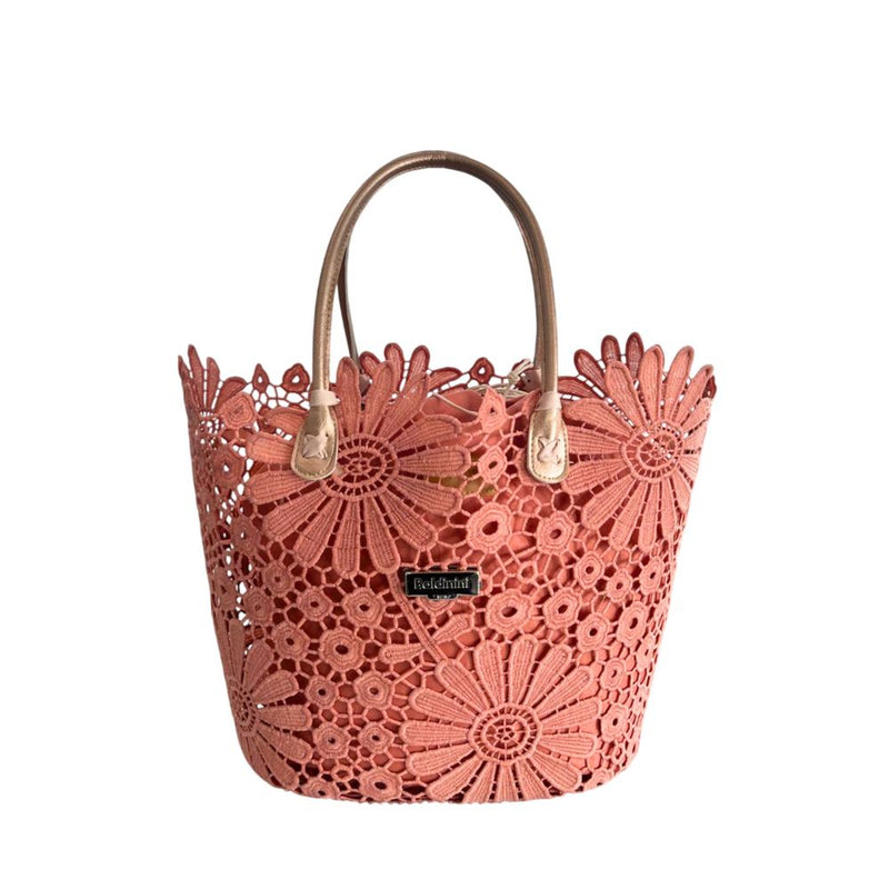 Baldinini Trend Pink PU Women Handbag - Floral Design