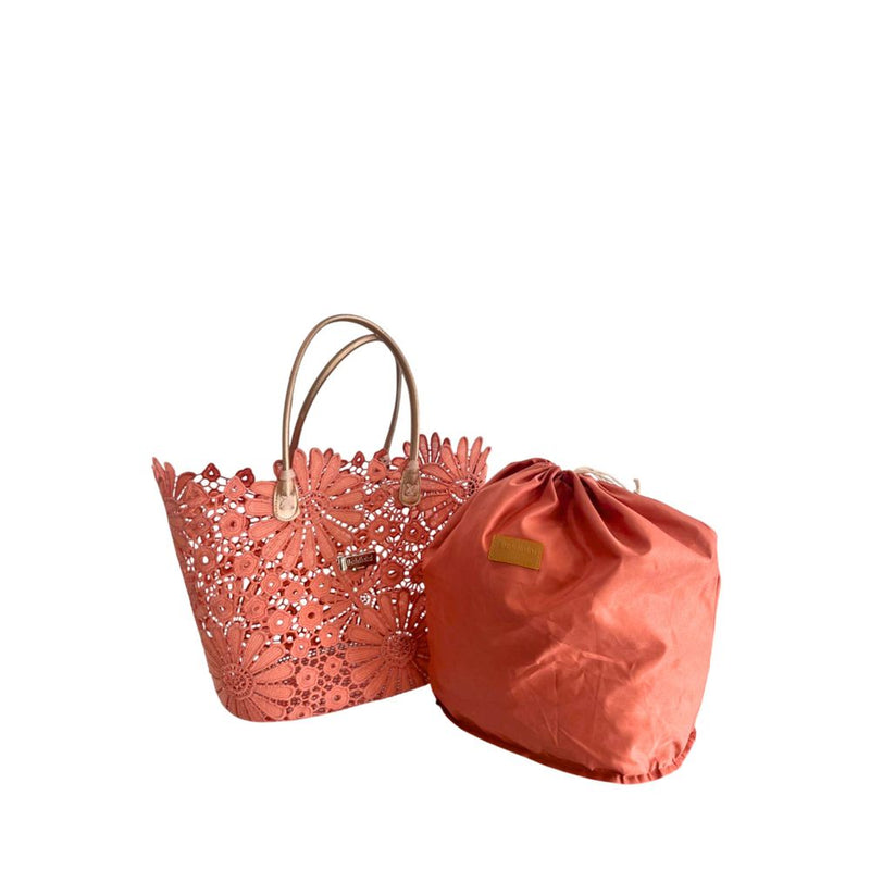Baldinini Trend Pink PU Women Handbag - Floral Design