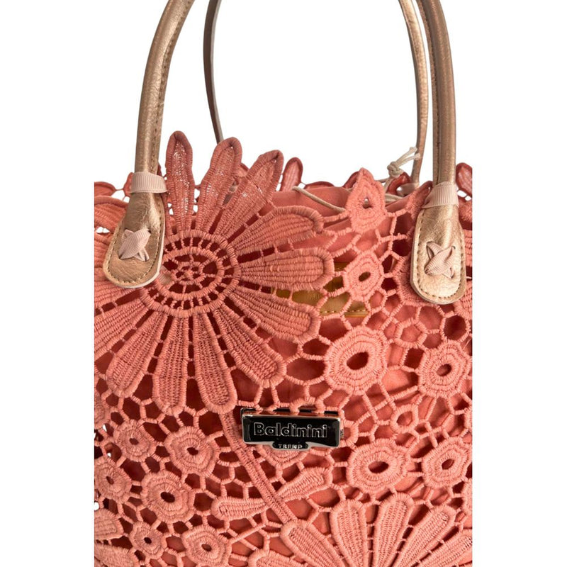 Baldinini Trend Pink PU Women Handbag - Floral Design
