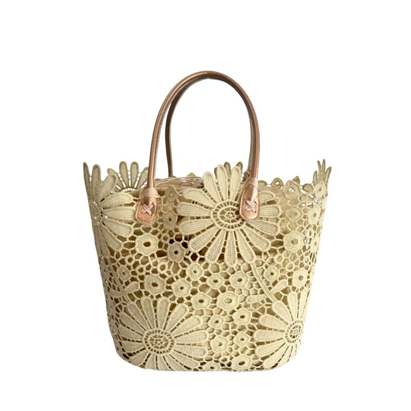 Baldinini Trend Beige PU Women Handbag - Chic Floral Design